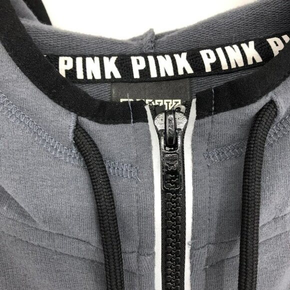 Victoria’s Secret charcoal grey silver zip hoodie - Picture 9 of 14